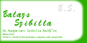 balazs szibilla business card